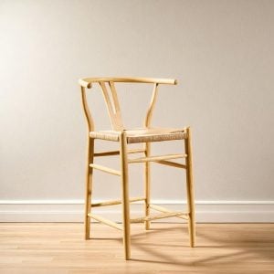 Banqueta alta madera Ratán Nórdica Wishbone - SILVINA C (2)