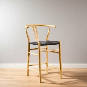 Banqueta alta madera Ratán Nórdica Wishbone - SILVINA C (3)