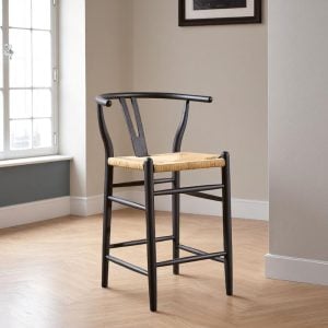 Banqueta alta madera Ratán Nórdica Wishbone - SILVINA C (4)