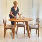 Mesa redonda comedor madera Grandis Maca