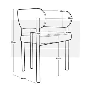 Silla comedor diseño Moderno apoyabrazos Marly Black - SILVINA C (3)