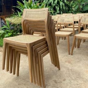 Silla comedor madera esterilla teka Lessa - SILVINA C (5)