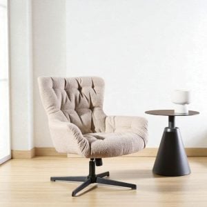Sillón individual Moderno giratorio Bouclé Marte - SILVINA C (1)