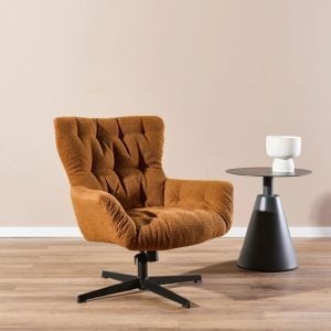 Sillón individual Moderno giratorio Bouclé Marte - SILVINA C (2)