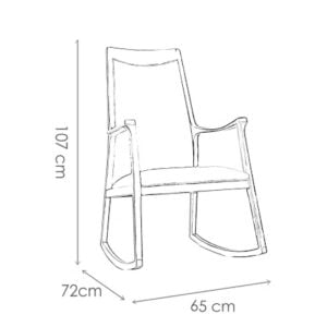 Sillón mecedora madera tapizado Essen - SILVINA C 453