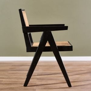 Sillón puntera apoyabrazos madera esterilla Jade - SILVINA C (1)