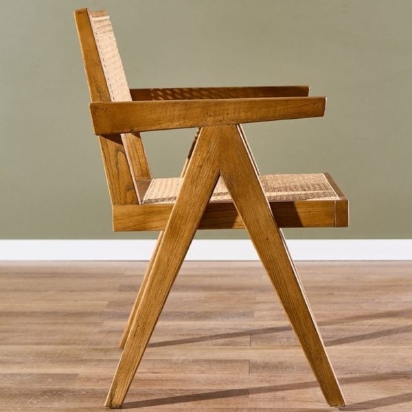 Sillón puntera apoyabrazos madera esterilla Jade - SILVINA C (10)