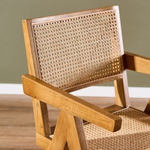 Sillón puntera apoyabrazos madera esterilla Jade - SILVINA C (2)