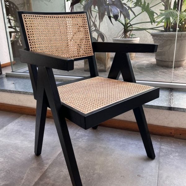 Sillón puntera apoyabrazos madera esterilla Jade - SILVINA C (7)