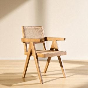 Sillón puntera apoyabrazos madera esterilla Jade - SILVINA C (8)