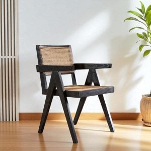 Sillón puntera apoyabrazos madera esterilla Jade - SILVINA C (9)