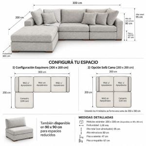 Medidas Sillón Esquinero rinconero Modular Moderno Panamá - SILVINA C (1)