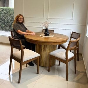Mesa redonda extensible madera varillada Nativa - SILVINA C 52315