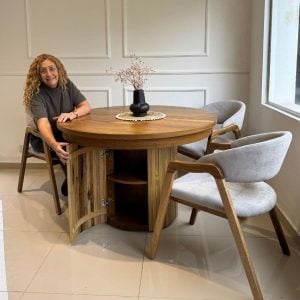 Mesa redonda extensible madera varillada Nativa - SILVINA C 542132
