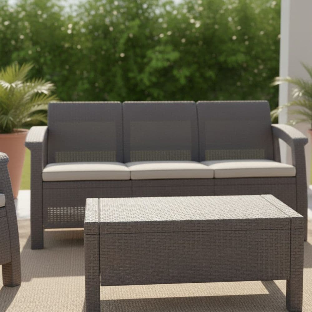 Juego jardín Simil ratán living exterior Cory - SILVINA C 12