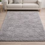 Alfombra Gris grande Shaggy Moly