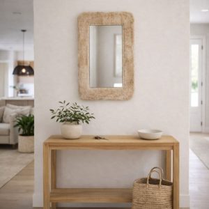 Espejo decorativo rectangular Fibra natural 80x60 Luma - SILVINA C (3)