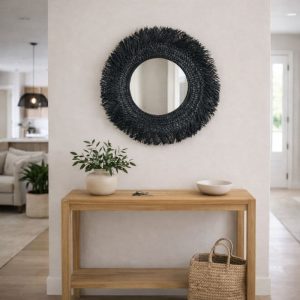 Espejo decorativo redondo Black Seagrass 70cm Cliar - SILVINA C (1)