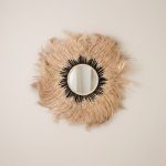 Espejo decorativo redondo pared Seagrass 70cm Amazona