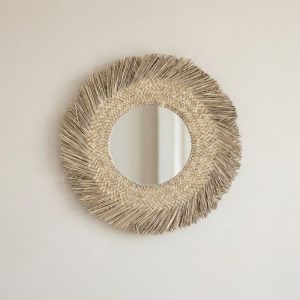 Espejo pared redondo natural Seagrass 70cm Cliar - SILVINA C (2)