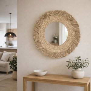 Espejo pared redondo natural Seagrass 70cm Cliar - SILVINA C (3)