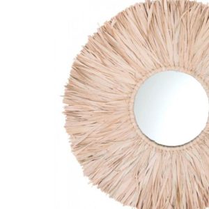 Espejo redondo decorativo fibra Seagrass 80cm Cliar - SILVINA C (1)