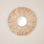 Espejo redondo decorativo fibra Seagrass 80cm Cliar