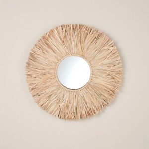 Espejo redondo decorativo fibra Seagrass 80cm Cliar - SILVINA C (2)