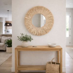 Espejo redondo decorativo fibra Seagrass 80cm Cliar - SILVINA C (3)