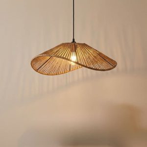 Lampara colgante redonda Simíl Yute 60cm Almida - SILVINA C (2)