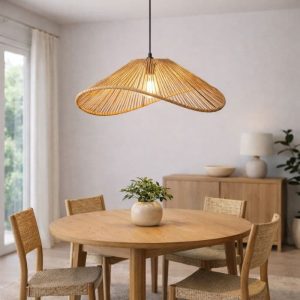 Lampara colgante redonda Simíl Yute 60cm Almida - SILVINA C (3)