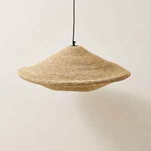 Lampara colgante techo fibra Seagrass Amarillo Malva - SILVINA C (6)