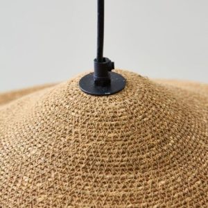 Lampara colgante techo fibra Seagrass Amarillo Malva - SILVINA C (9)