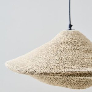 Lampara colgante techo fibra Seagrass Natural Malva - SILVINA C (14)