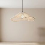 Lampara colgante techo redonda Algodon 60cm Almida