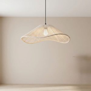 Lampara colgante techo redonda Algodon 60cm Almida - SILVINA C (2)