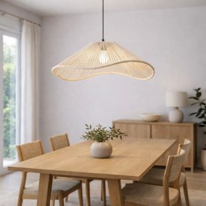 Lampara colgante techo redonda Algodon 60cm Almida - SILVINA C (3)