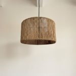 Lámpara colgante techo redonda Rústica Yute Kenia