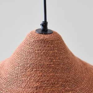 Lampara pantalla colgante fibra Seagrass Lacre Malva - SILVINA C (2)