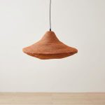 Lampara pantalla colgante fibra Seagrass Lacre Malva