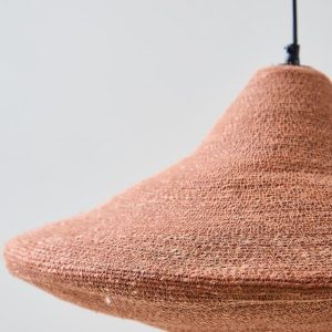 Lampara pantalla colgante fibra Seagrass Lacre Malva - SILVINA C (4)