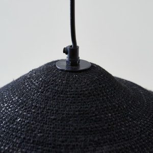 Lampara pantalla colgante fibra Seagrass negra Malva - SILVINA C (3)