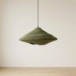 Lampara techo colgante fibra Seagrass verde Malva