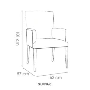 Sillón apoyabrazos puntera tapizado madera Juana - SILVINA C (1)