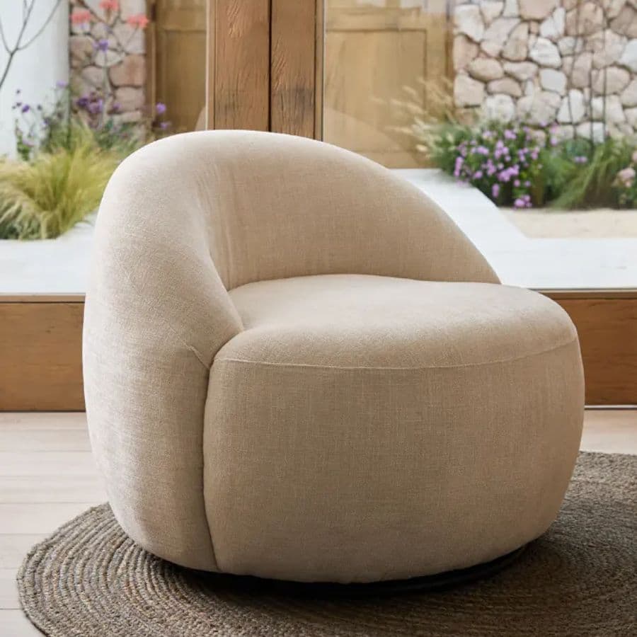 Sillón individual circular Moderno Natural Bufy - SILVINA C 12 (1) Sillón individual circular Moderno Natural Bufy - SILVINA C 12 (1)