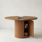 Mesa redonda extensible madera varillada Nativa