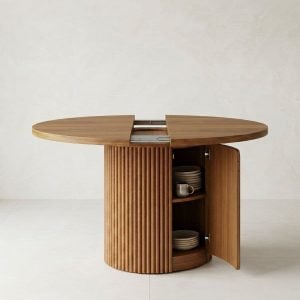 Mesa redonda extensible madera varillada Nativa - SILVINA C 111