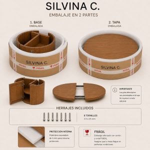 Mesa redonda extensible madera varillada Nativa - SILVINA C 12412 (1)