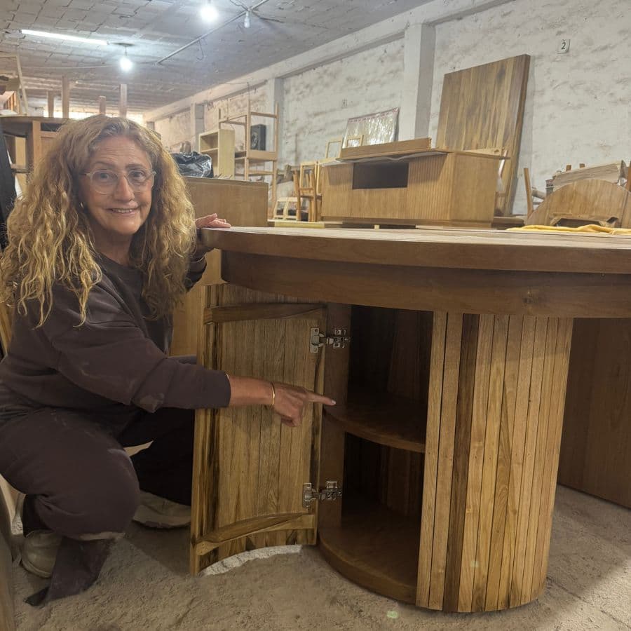 Mesa redonda extensible madera varillada Nativa - SILVINA C 1245 Mesa redonda extensible madera varillada Nativa - SILVINA C 1245