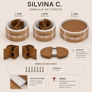 Mesa redonda extensible madera varillada Nativa - SILVINA C 132153 (1)